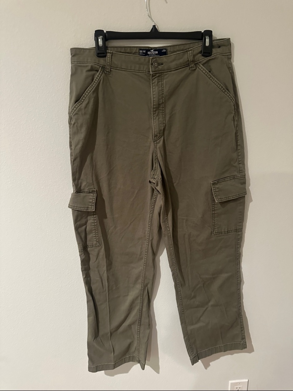 Vintage Hollister Men’s Dad Pant Olive Green Cargo Trousers
